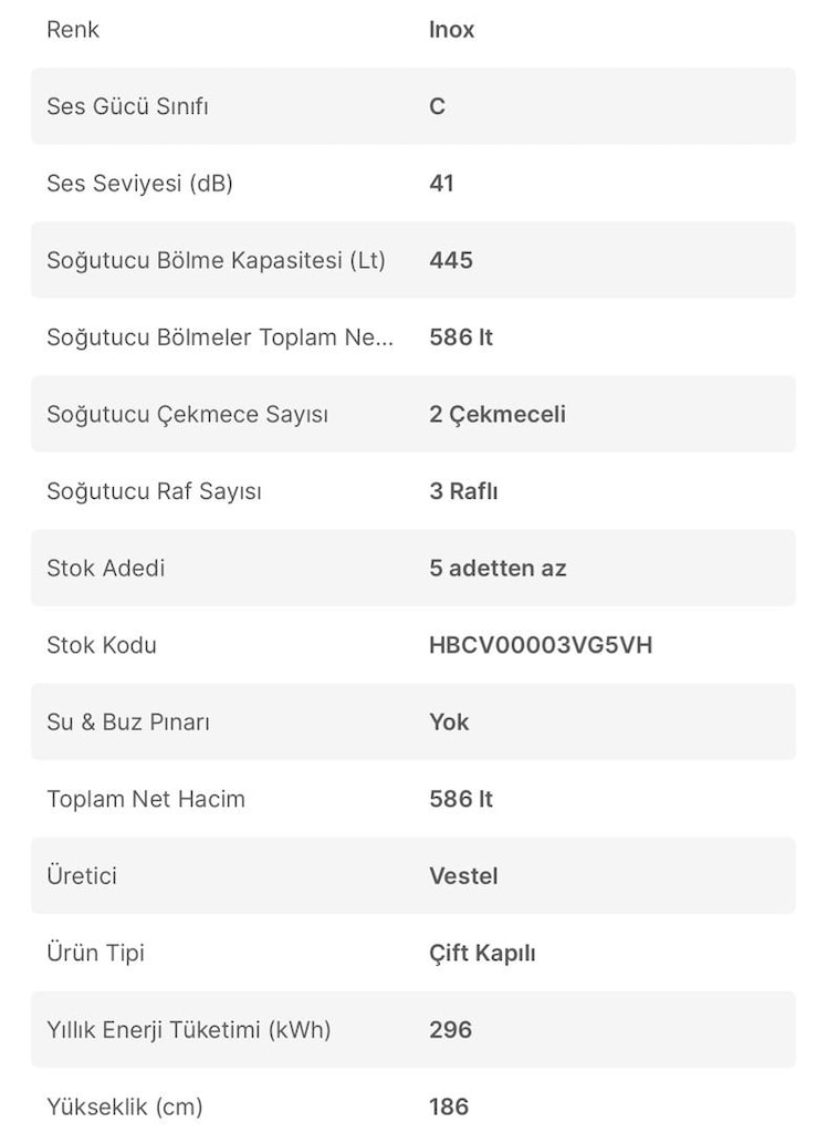 VESTEL BUZDOLABI NF64012 Ex Gı Pro Wifi - 4