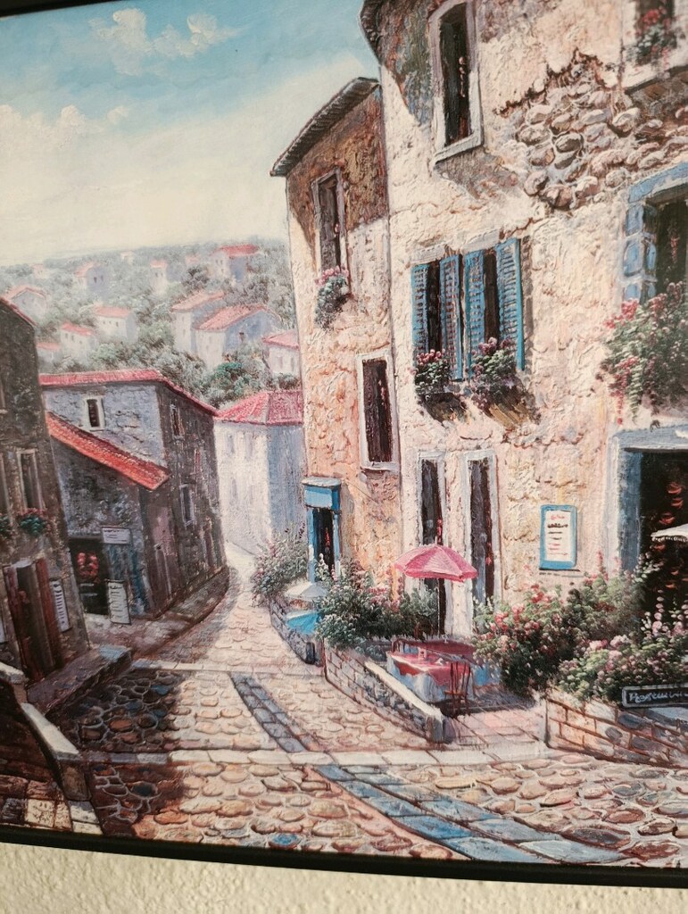 Çerçeveli Bristol Tablo / Poster - Fransız Sokak Manzaralı (30x60 cm) - 4