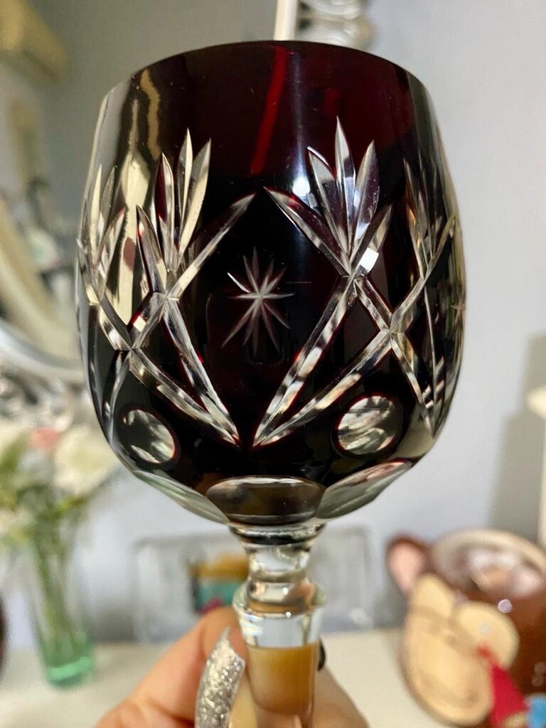 Antika Çekoslovak Bohem Kristal Kadeh - 3