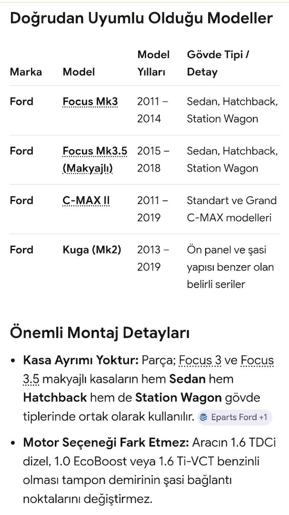 FORD FOKUS 3-3.5-KUGA-C-MAX 2 ORİJİNAL ÖN TAMPON DEMİRİ - 8
