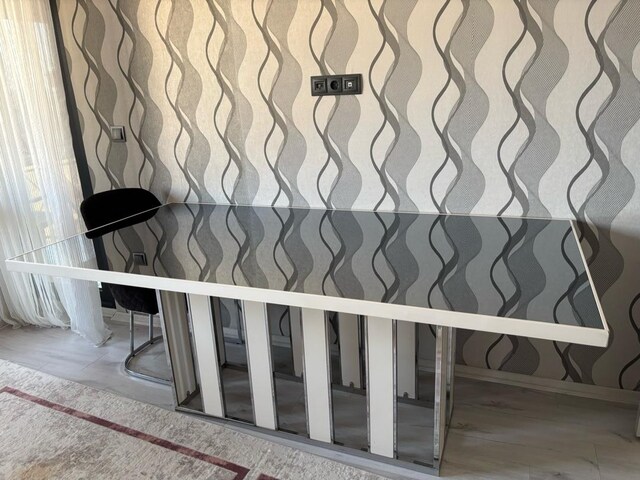 modern aynalı masa ve 6 sandalye
