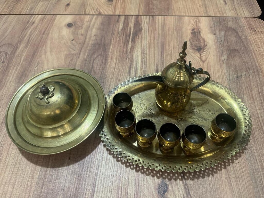 Vintage Pirinç Zemzem Suyu Servis Seti ve Hurmalık&Lokumluk - 2