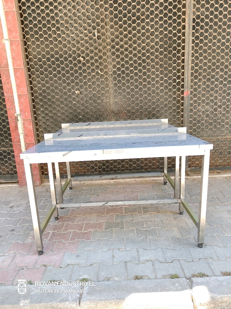 krom tezgah krom çalışma tezgahı endüstriyel hazır mutfak 140 cm krom - 14