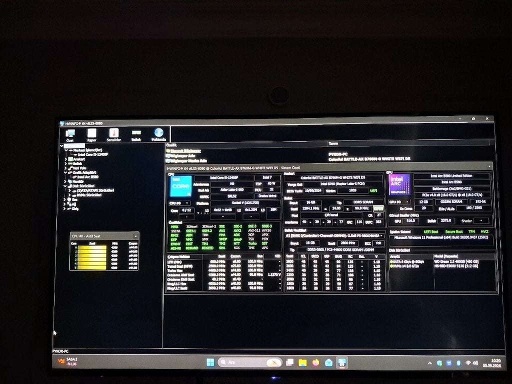 i5-12400F + Intel Arc B580 12GB Limited Edition + 16GB DDR5 - 3
