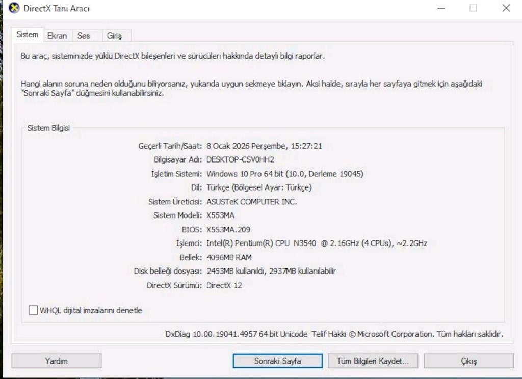 ASUS X553M LAPTOP 15.6 ÇOK TEMİZ CİHAZ - 15