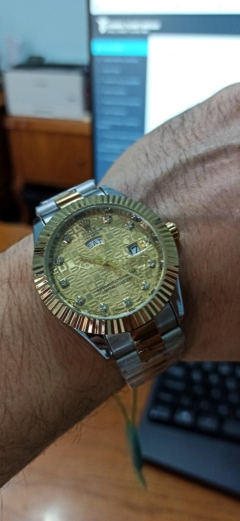 rolex gün ve tarih göstergeli çelik kol saati - 6