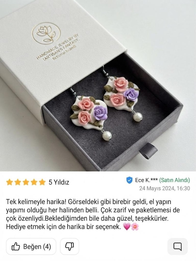 Gül çiçek Çelik küpe - 9