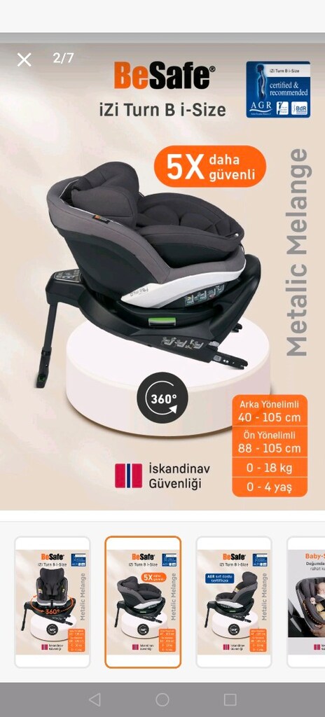 BeSafe Izi Turn I-size 0-18 kg 360 ° Dönebilen İsofix'li Oto Koltuğu - 2