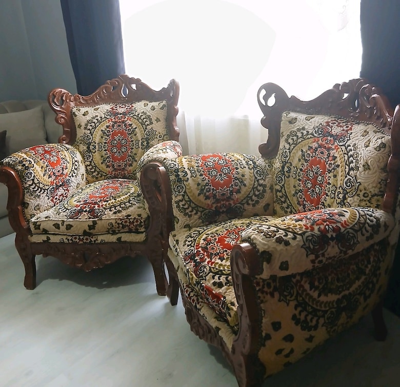 Orijinal Antika Oymalı Berjer / Klasik Berjerler - 2
