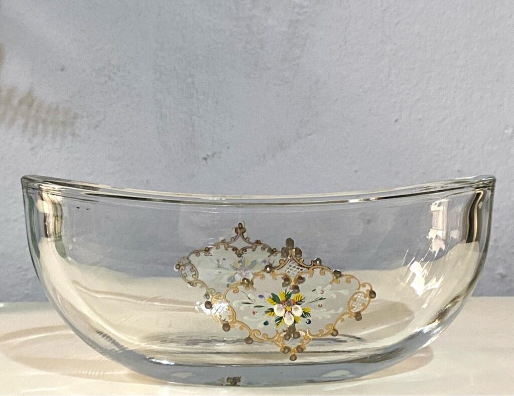 PAŞABAHÇE Butik Vintage El Boyama Cam Jardinyer & Gondol - 11