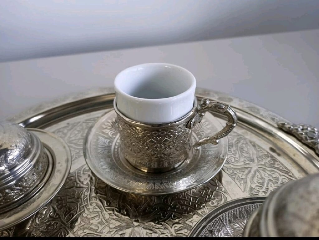 GAZİANTEP BAKİR İSCİLİGİ UCLU KAHVE TAKİMİ - 6
