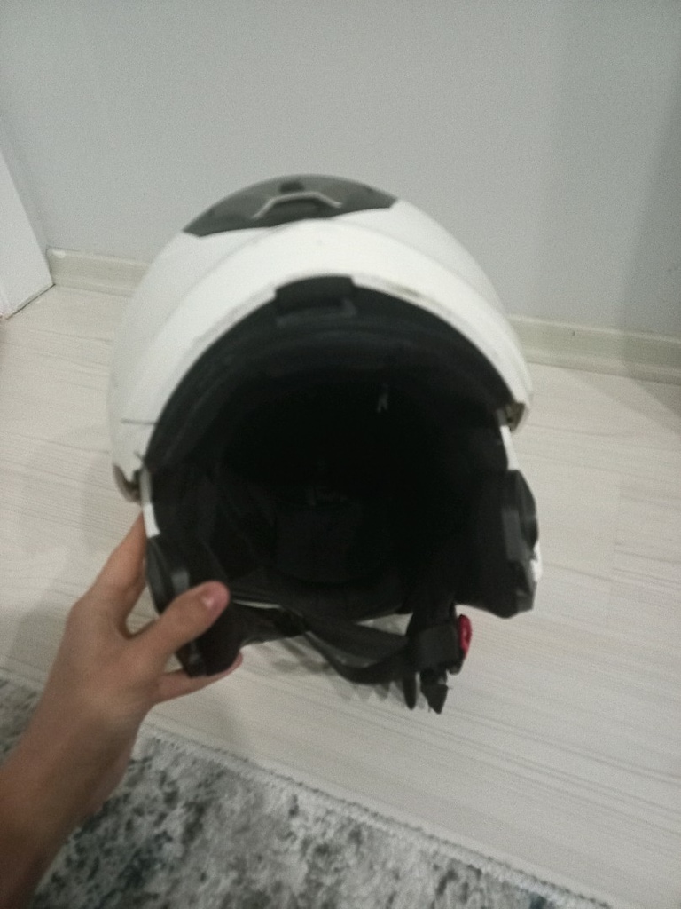 beyaz motor kaskı - 6