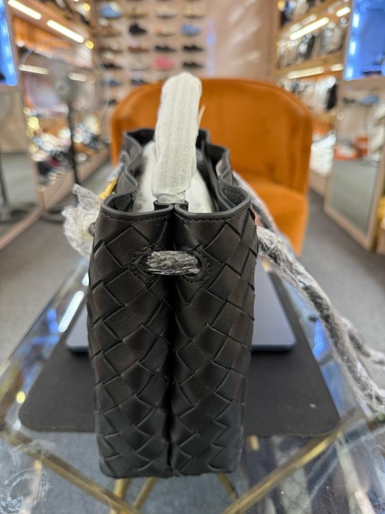 Bottega Veneta Siyah Örgü Deri Andiamo - 3