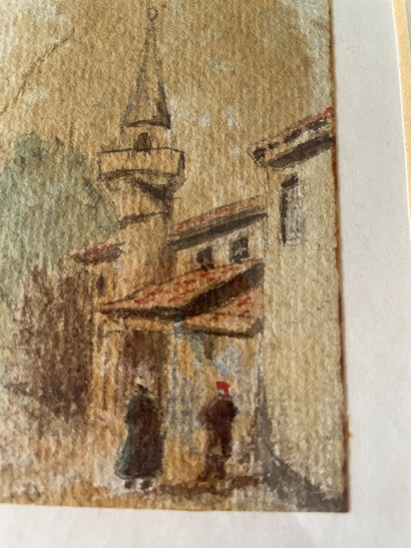Koleksiyonluk Hoca Ali Rıza'nın Suluboya Tablosu Yalı Çıkışlı - 6