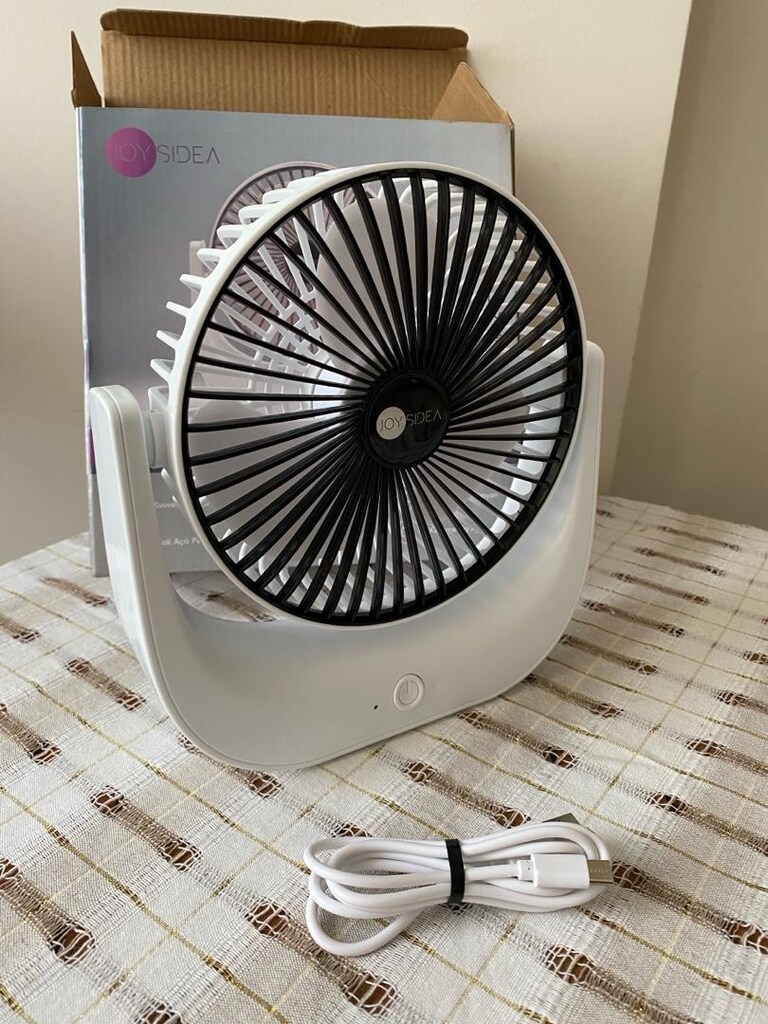 Joysidea FN-70 Şarjlı Masaüstü Vantilatör Beyaz renk - 3