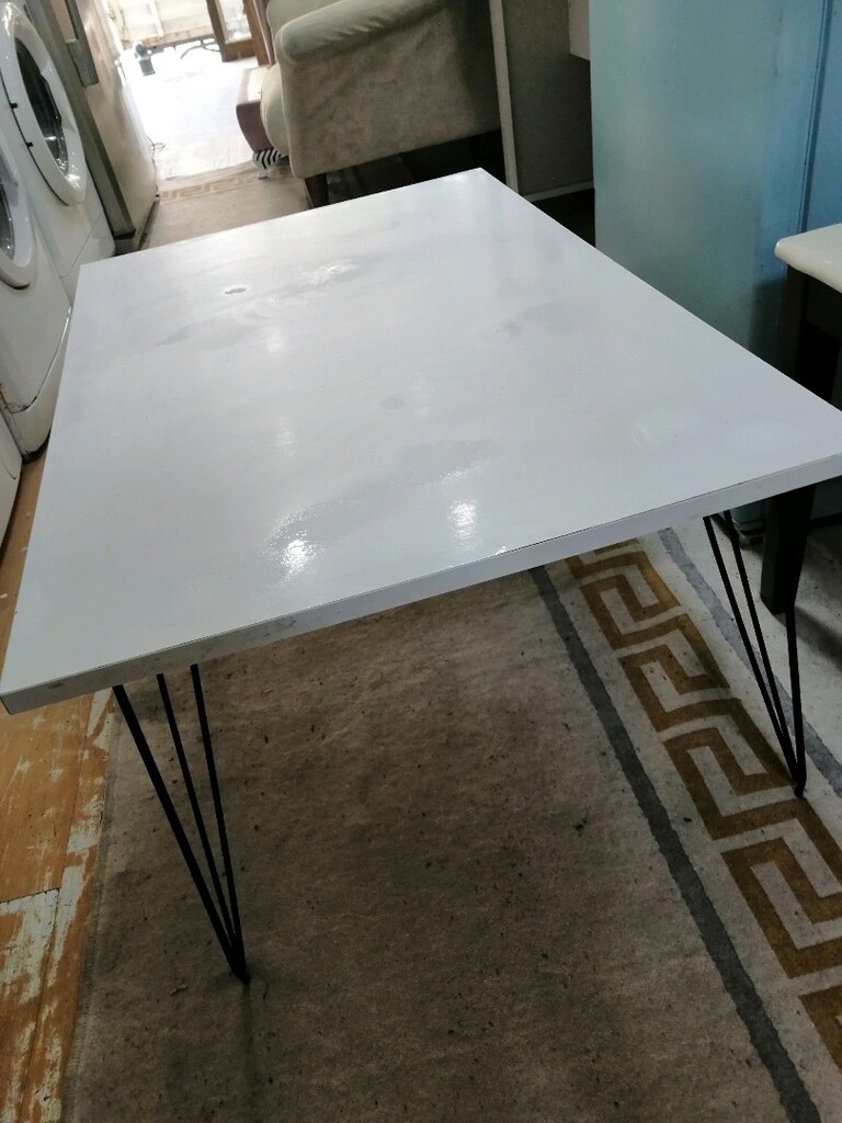 orta sehpa beyaz metal ayaklı - 4