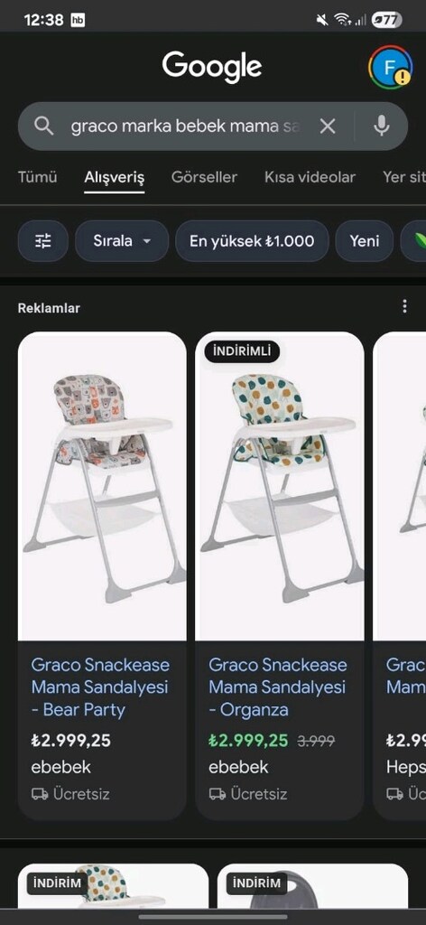 Graco marka mama sandalyesi - 13