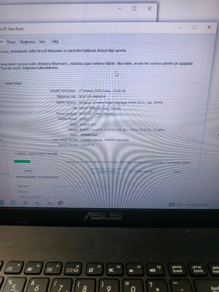 asus i5 işlemci 4gb ram 120 ssd laptop - 6