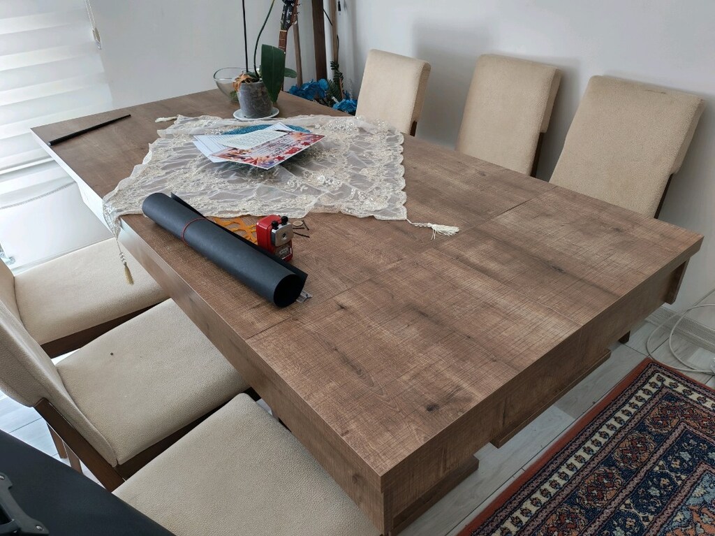 Yüksek Kaliteli TV Ünitesi ve Yemek Masası Sandalye Takımı Salon Takım - 8