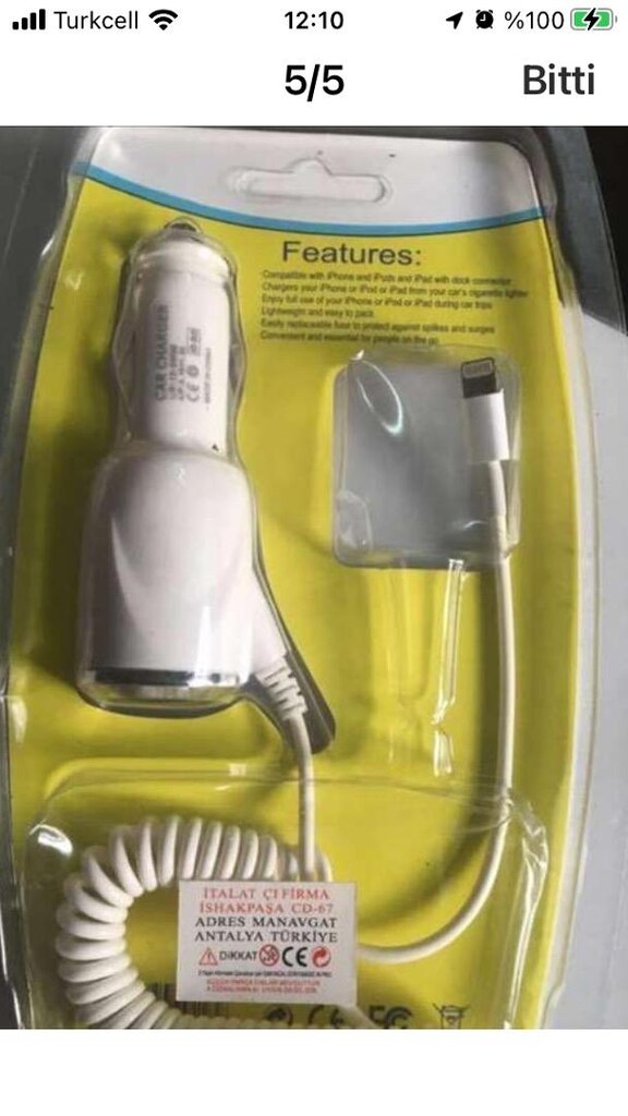 İphone araç şarj cihazı - 3