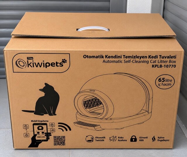 Sıfır Kutusunda KiwiPets Otomatik Kendini Temizleyen Kedi Tuvaleti