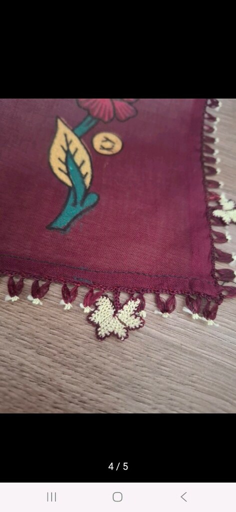 vintage ipek iğne oyası yazma - 2