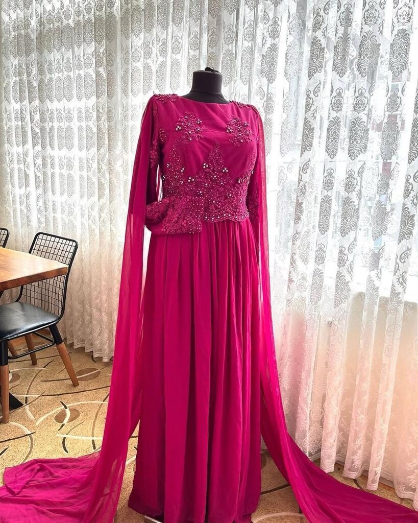pembe fuşya abiye - 2