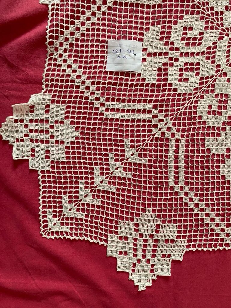 Vintega , Orijinal Çapamarka iple örülmüş , beyaz renk masa örtüsü - 2