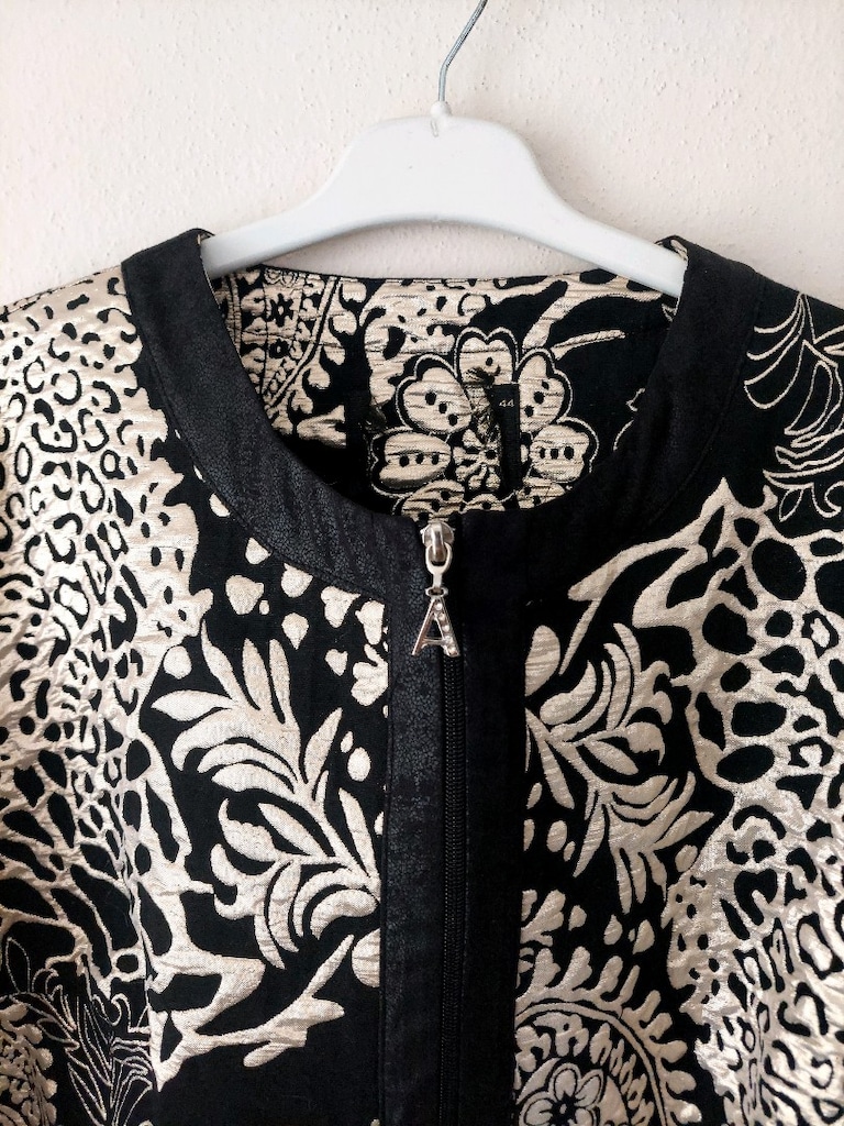 Otantik Kaftan Desen jakarlı uzun Ceket - 4