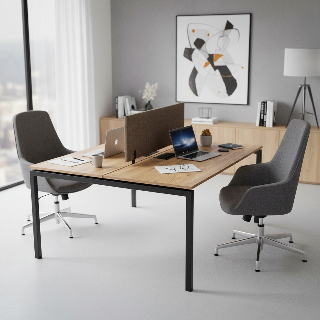 ATOM OFİS-SES YALITIMLI DATAPORTLU 2'Lİ MDF WORKSTATION (SIFIR) - 4