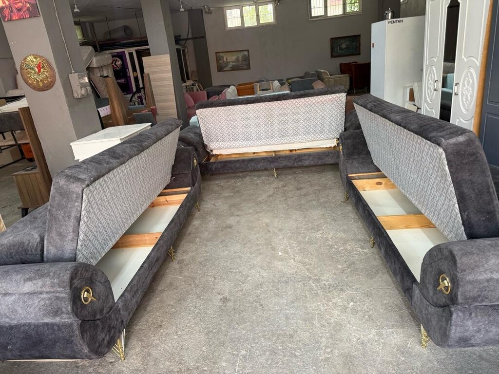 koltuk takımı 3adet 3lü eve teslim altı sandıklı - 11