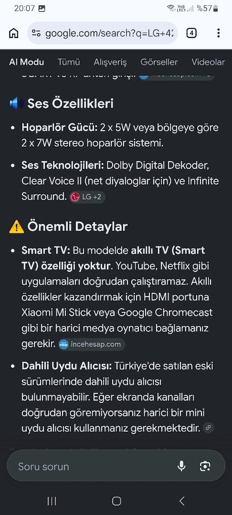 LG LCD 42 İNÇ ORJİNAL TV - 12