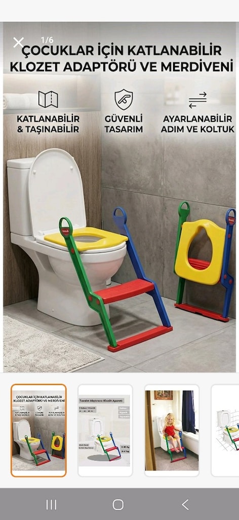 Merdivenli Çocuk tuvalet alıştırıcı adaptör - 2