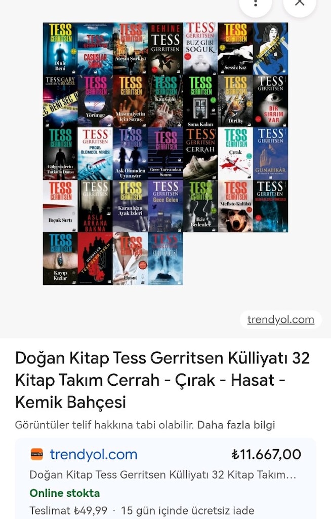 Tess Gerritsen 36 adet set kitap - 3