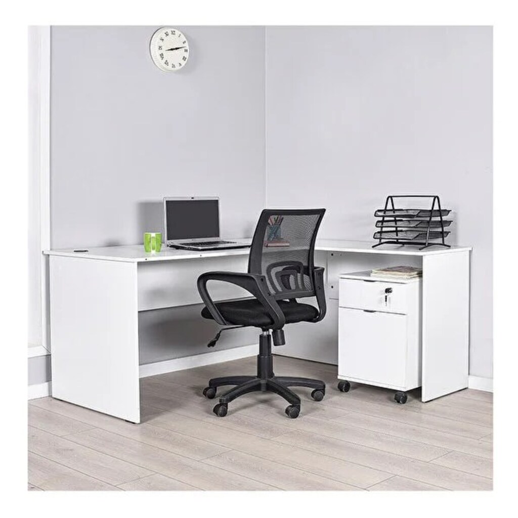 Kesonlu Beyaz L Ofis Çalışma Masası - 4