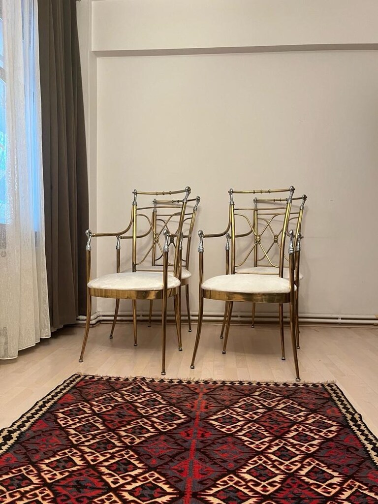 İtalyan pirinç krom sandalye - 5