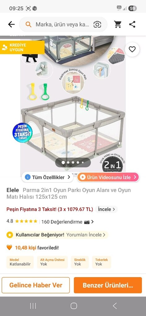 bebek oyun parkı 1.25 e 1.25 ebat. temiz sorunsuz kaliteli. - 3