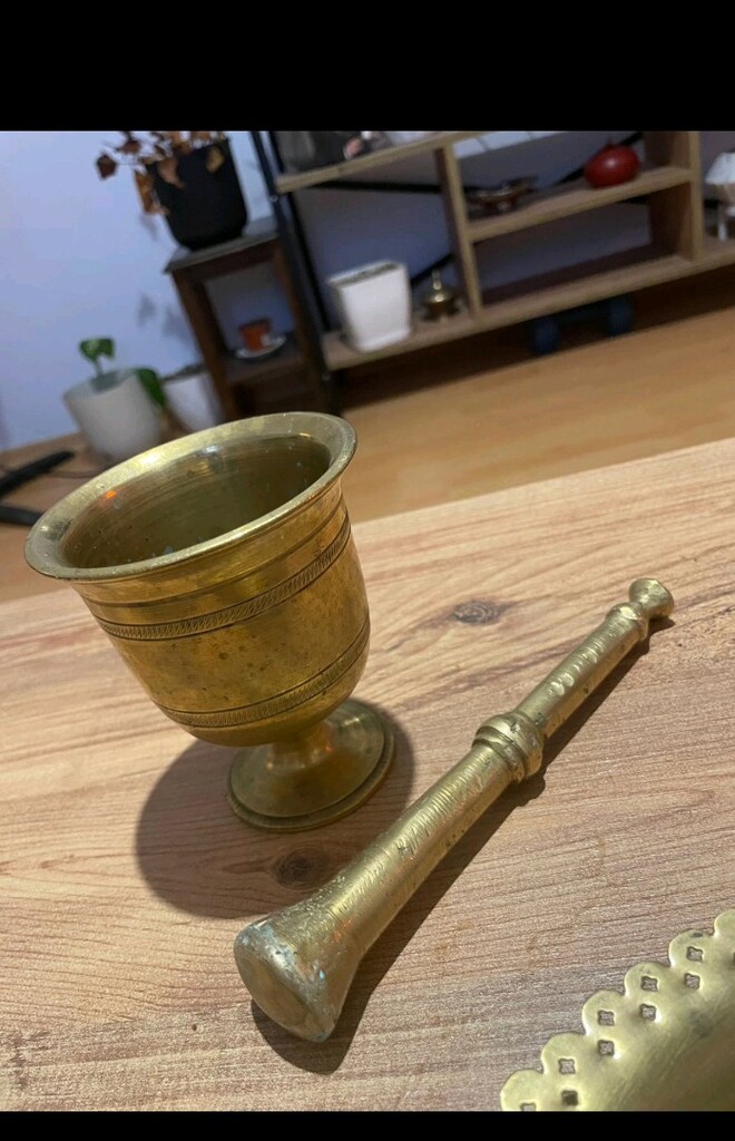 Antika Havan uzunluk 10 cm ağız çapı 9 cm boy 16 cm - 3