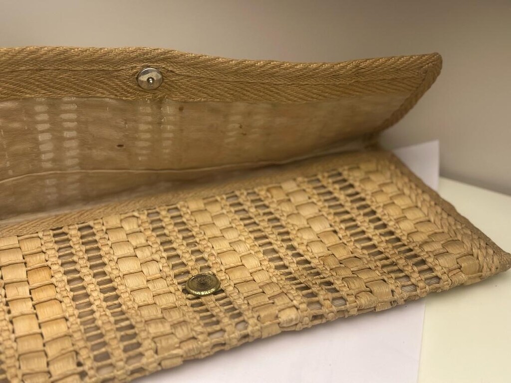 Vintege hasır el yapımı çanta 41 cm 19 cm - 4