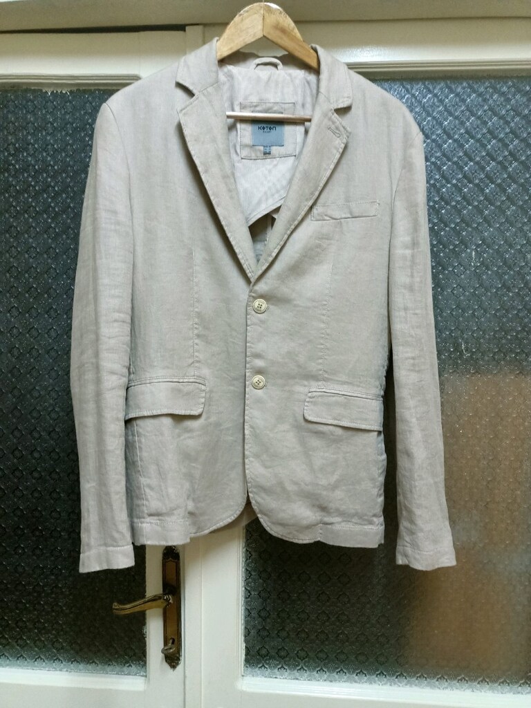 bej keten blazer ceket