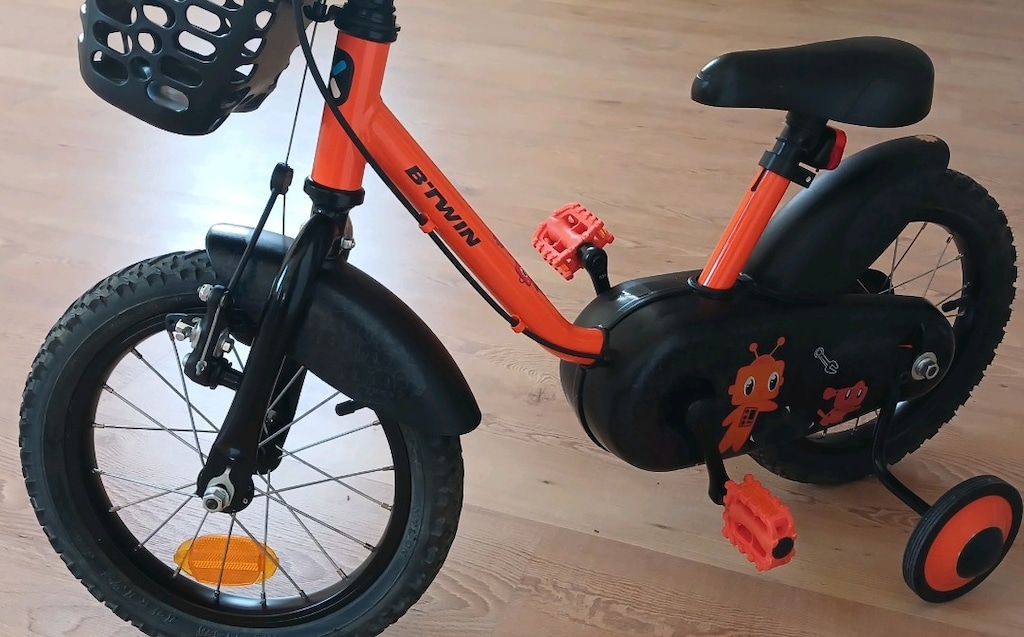 BTWİN ÇOCUK BİSİKLETİ 14 JANT DECATHLON YENİ GİBİ ÖN SEPETLİ - 8