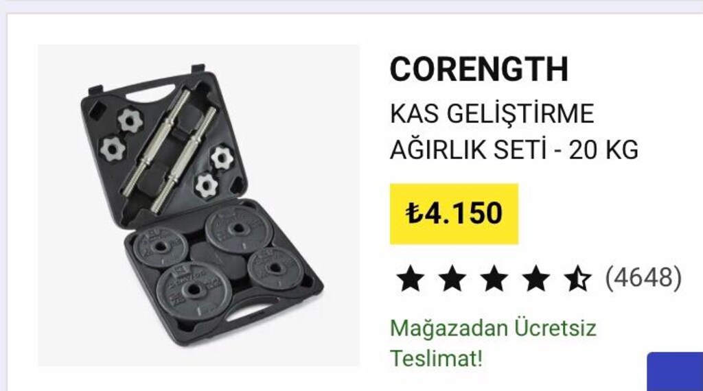 TOPLAM 20 kilo 8 tane bir kilo, 2 tane iki kilo agırlık - 3