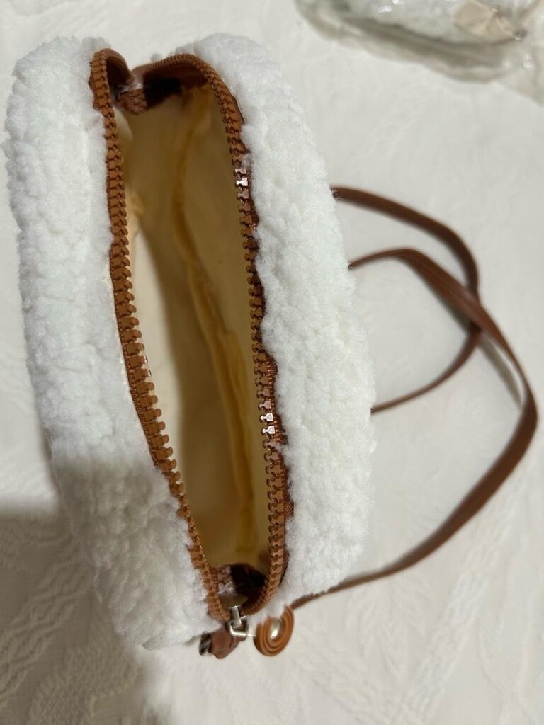 Taba krem çapraz askılı mini çanta - 4