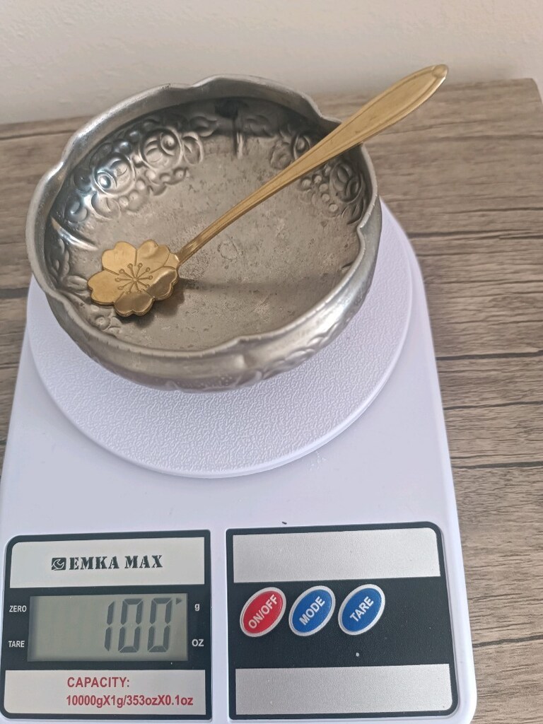 Nostaljik Çiçek Kaşıklı Metal Şekerlik / Lokumluk (100 gr) - 2