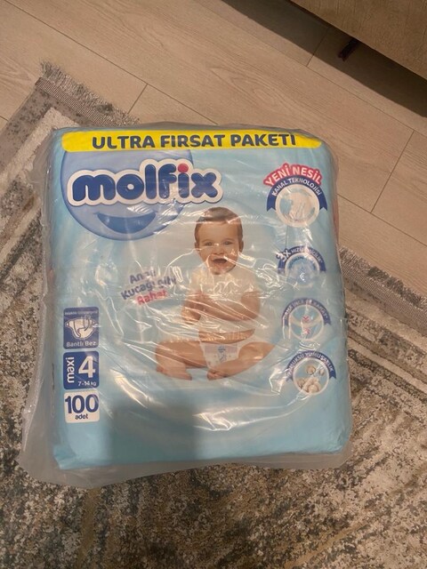 100 adet molfix bebek bezi 4 numara