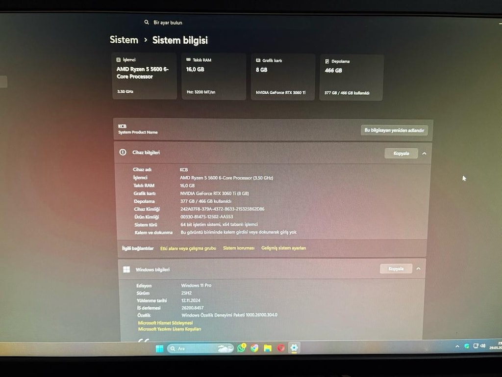 AMD Ryzen 5 5600 - RTX 3060Ti Kasa ve Monitör Sistem - 5