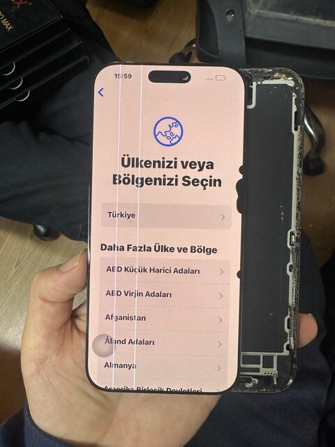 iphone 16 pro max orjinal lekeli çizgili ekran