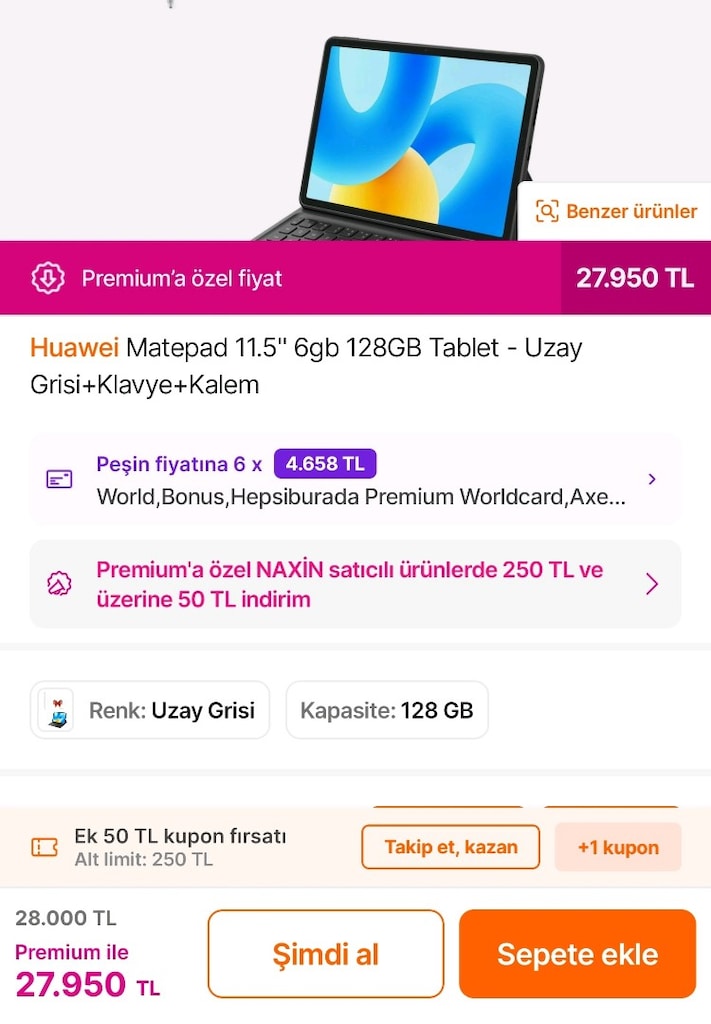 HUAWEİ MATEPAD 11.5 128 GB TR SORUNSUZ+FULL SET - 6