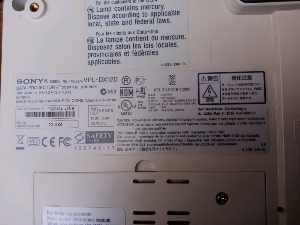 Sony Data Projector VPL-DX120 Projeksiyon - 8