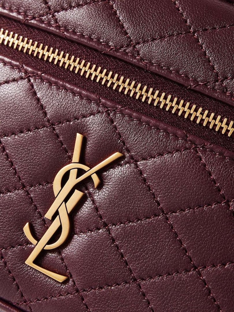 ACİL YSL Saint Laurent Bordo Deri Mini Vanity Çanta (Kutusuyla) - 6